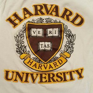 Vtg 70s Harvard University T-Shirt M White Ringer